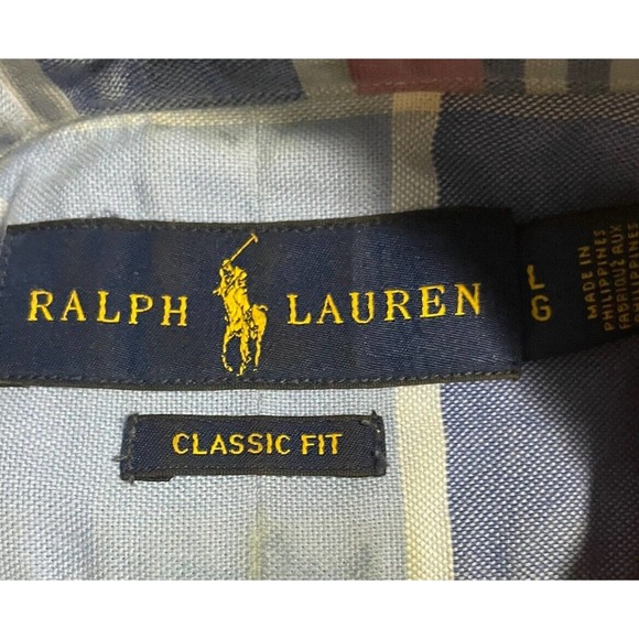 Ralph Lauren Classic Fit Plaid Long Sleeve Button Up Shirt‎ Men’s Size L - Picture 6 of 9